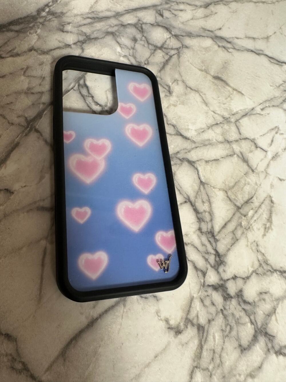 Wildflower Dreamy Hearts iPhone 11 Case Soft Blue with Pink Airbrush Hearts